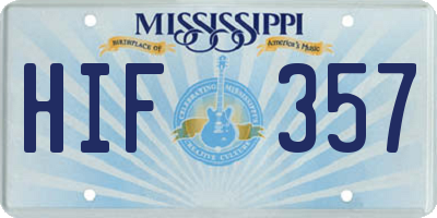 MS license plate HIF357