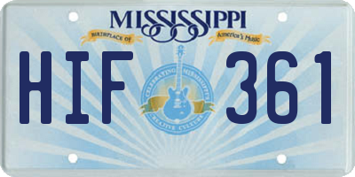 MS license plate HIF361