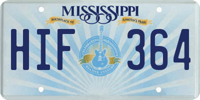 MS license plate HIF364