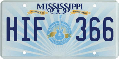 MS license plate HIF366