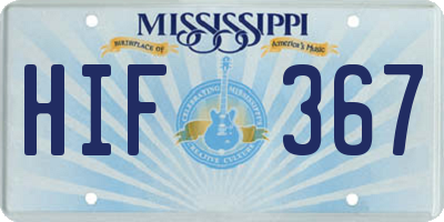 MS license plate HIF367