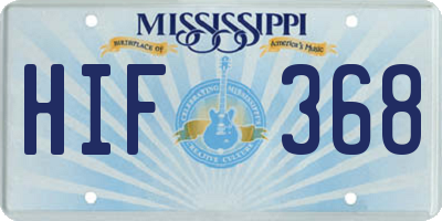 MS license plate HIF368