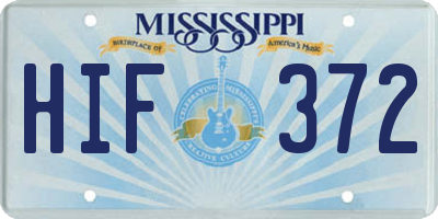 MS license plate HIF372