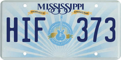 MS license plate HIF373