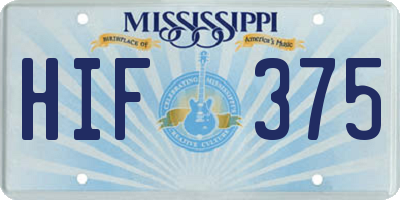 MS license plate HIF375
