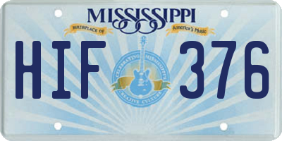 MS license plate HIF376