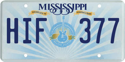 MS license plate HIF377