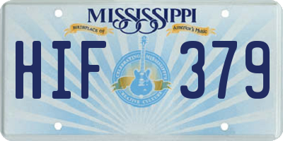MS license plate HIF379