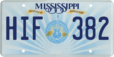 MS license plate HIF382