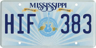MS license plate HIF383
