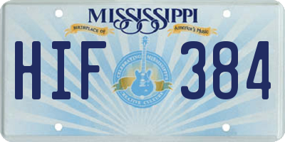 MS license plate HIF384