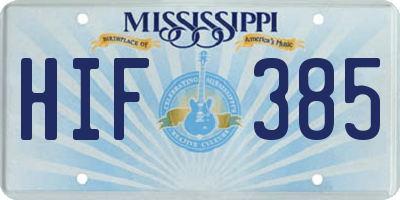 MS license plate HIF385