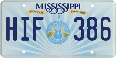 MS license plate HIF386