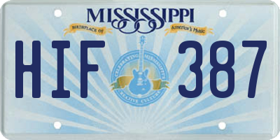 MS license plate HIF387