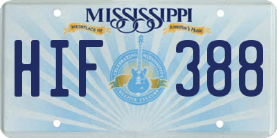 MS license plate HIF388