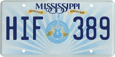 MS license plate HIF389