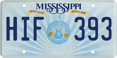 MS license plate HIF393