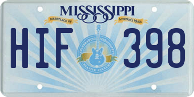 MS license plate HIF398