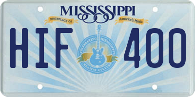 MS license plate HIF400