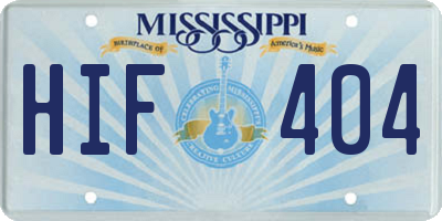 MS license plate HIF404
