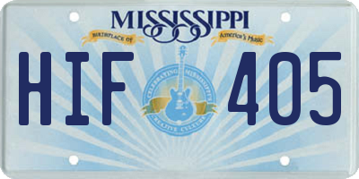 MS license plate HIF405