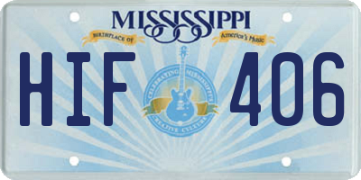 MS license plate HIF406