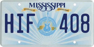 MS license plate HIF408