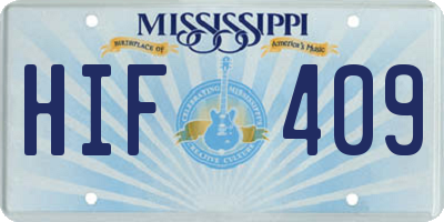 MS license plate HIF409