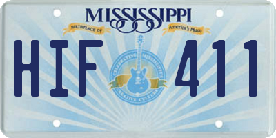 MS license plate HIF411