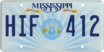 MS license plate HIF412