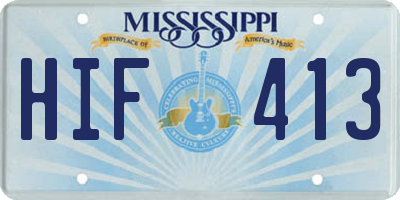 MS license plate HIF413