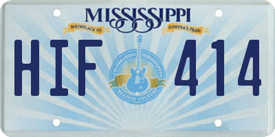 MS license plate HIF414