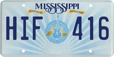 MS license plate HIF416