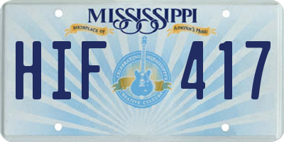 MS license plate HIF417
