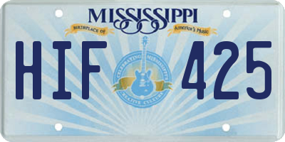 MS license plate HIF425