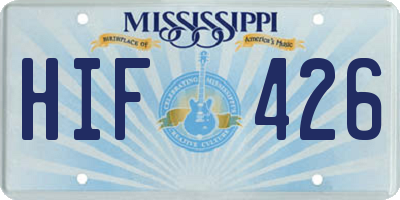 MS license plate HIF426