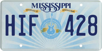 MS license plate HIF428