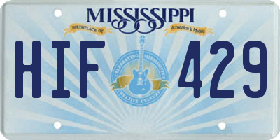 MS license plate HIF429