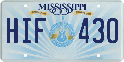 MS license plate HIF430