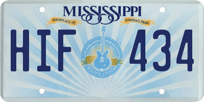 MS license plate HIF434