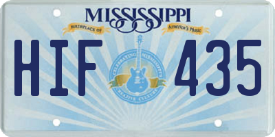 MS license plate HIF435