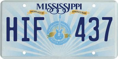 MS license plate HIF437