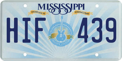 MS license plate HIF439