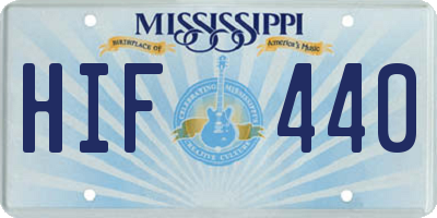 MS license plate HIF440