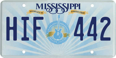 MS license plate HIF442