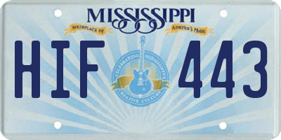 MS license plate HIF443