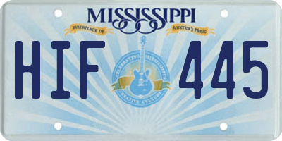 MS license plate HIF445