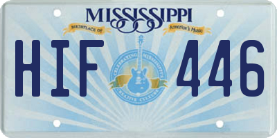 MS license plate HIF446