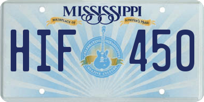 MS license plate HIF450