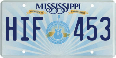 MS license plate HIF453